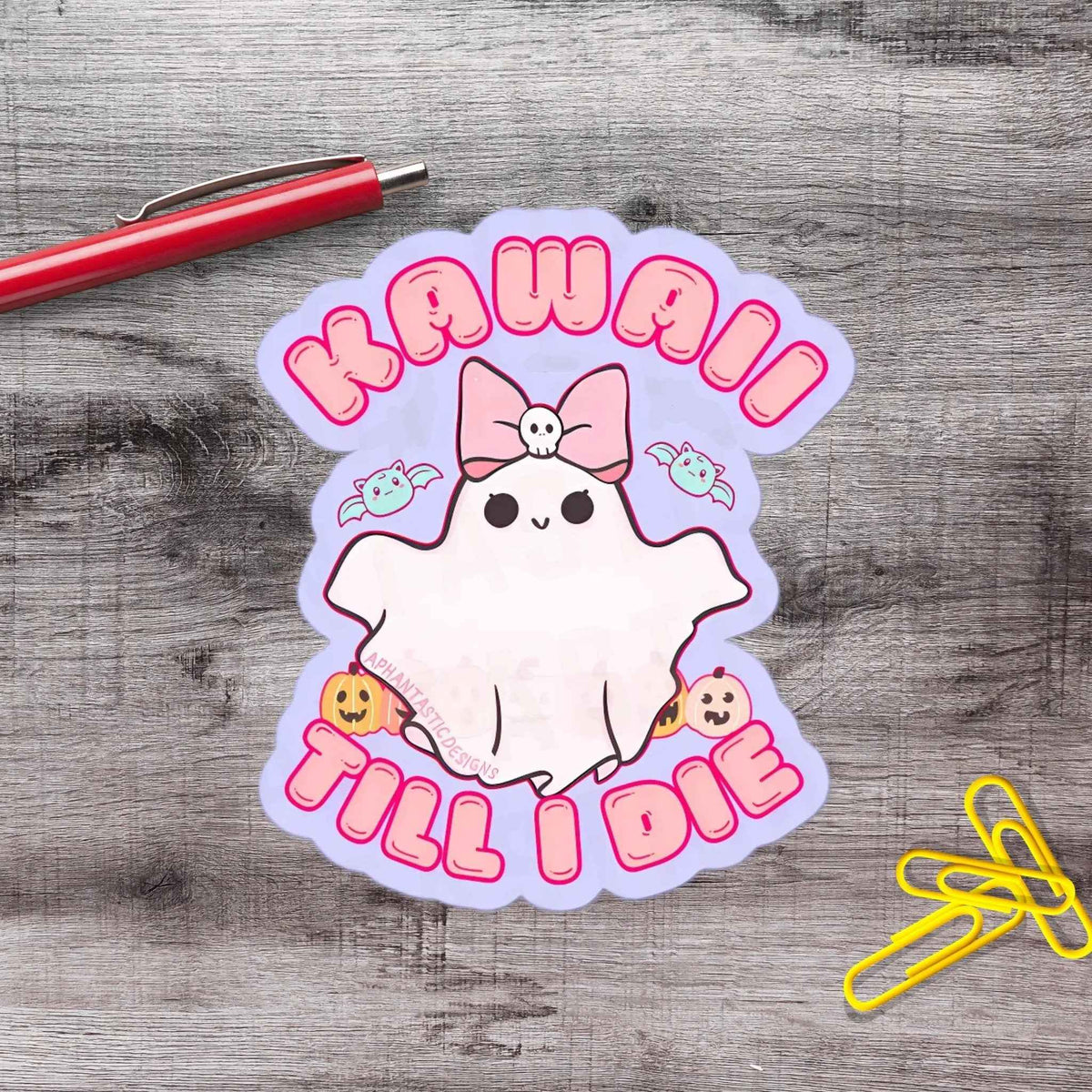 Kawaii Till I Die Ghost Witchy Halloween Vinyl Sticker