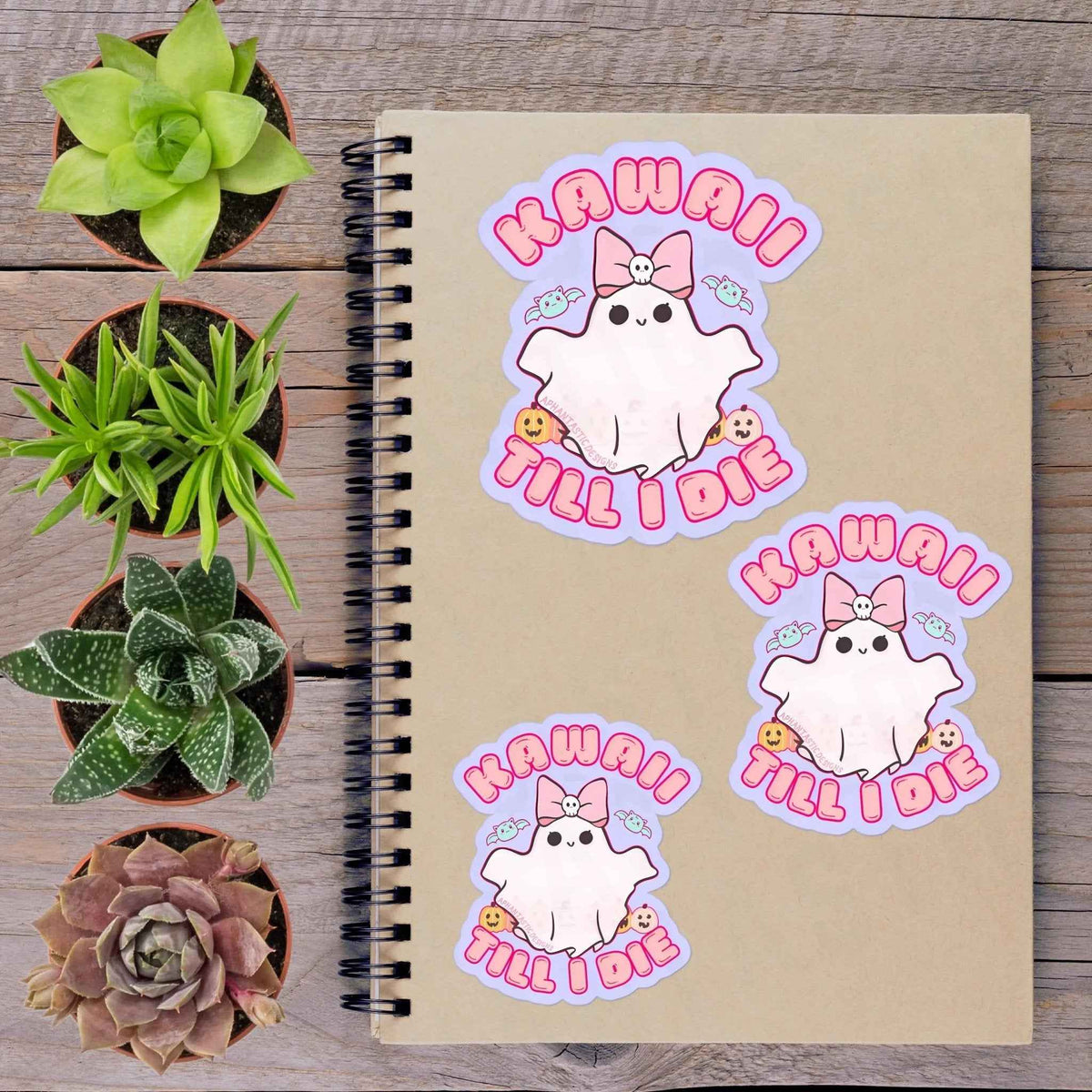 Kawaii Till I Die Ghost Witchy Halloween Vinyl Sticker