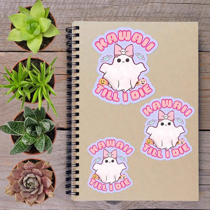 Kawaii Till I Die Ghost Witchy Halloween Vinyl Sticker