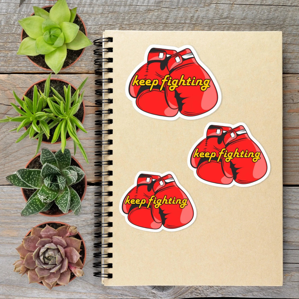Keep Fighting Motivational Boxing Glove Vinyl Sticker - Aphantastic Designs