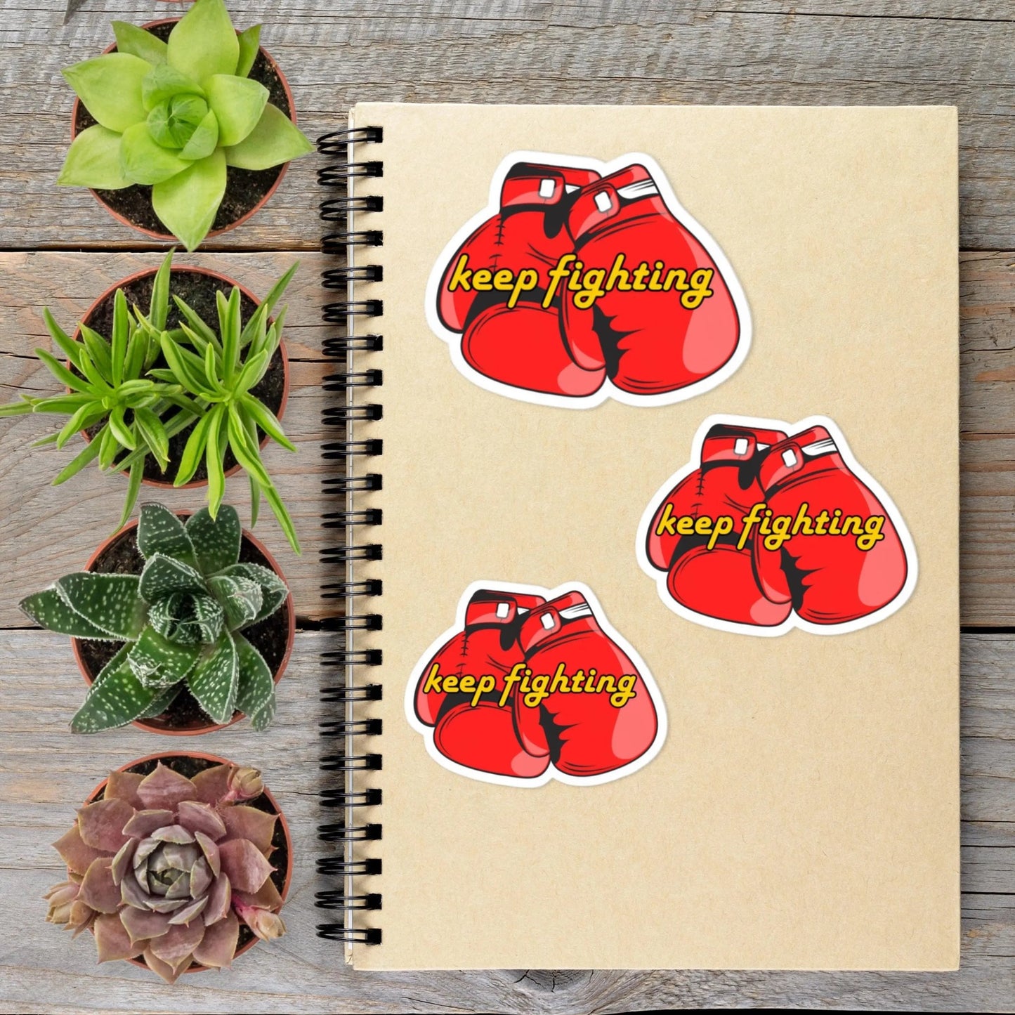 Keep Fighting Motivational Boxing Glove Vinyl Sticker - Aphantastic Designs