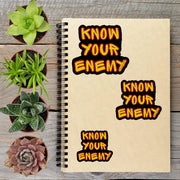 Know Your Enemy Y2K Punk Political Protest Vinyl Sticker - Aphantastic Designs