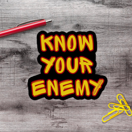 Know Your Enemy Y2K Punk Political Protest Vinyl Sticker - Aphantastic Designs