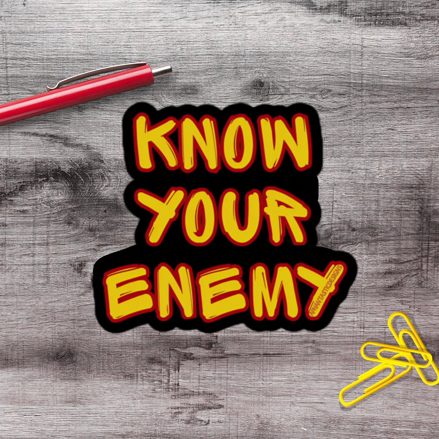 Know Your Enemy Y2K Punk Political Protest Vinyl Sticker - Aphantastic Designs