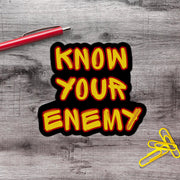 Know Your Enemy Y2K Punk Political Protest Vinyl Sticker - Aphantastic Designs