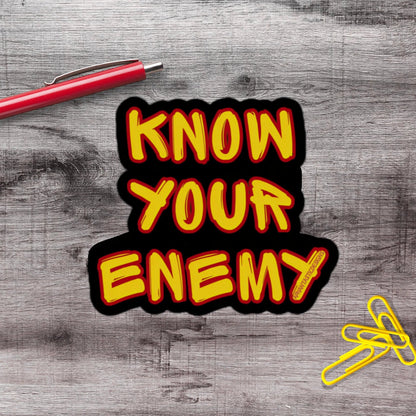 Know Your Enemy Y2K Punk Political Protest Vinyl Sticker - Aphantastic Designs