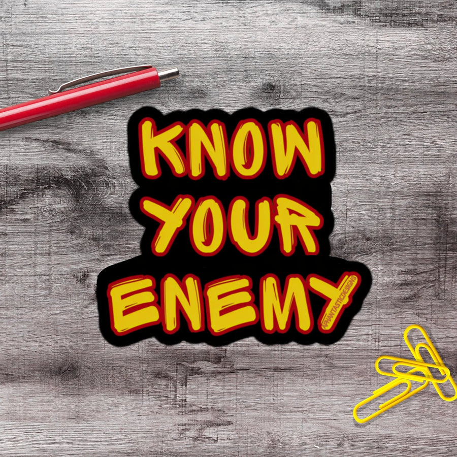 Know Your Enemy Y2K Punk Political Protest Vinyl Sticker - Aphantastic Designs