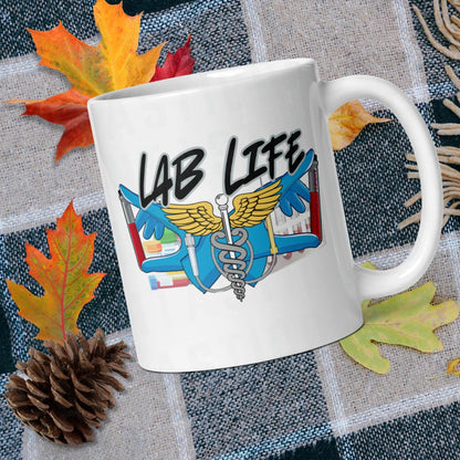 Lab Life Mug | Ceramic, Left Hand Friendly, & Dishwasher Safe - Aphantastic Designs