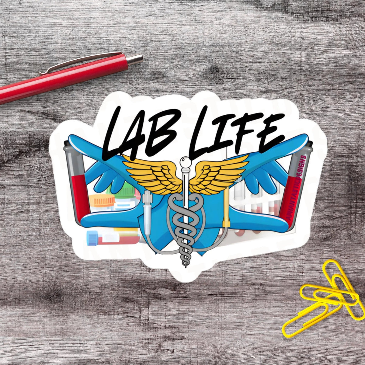Lab Life Phlebotomist Vinyl Sticker - Aphantastic Designs