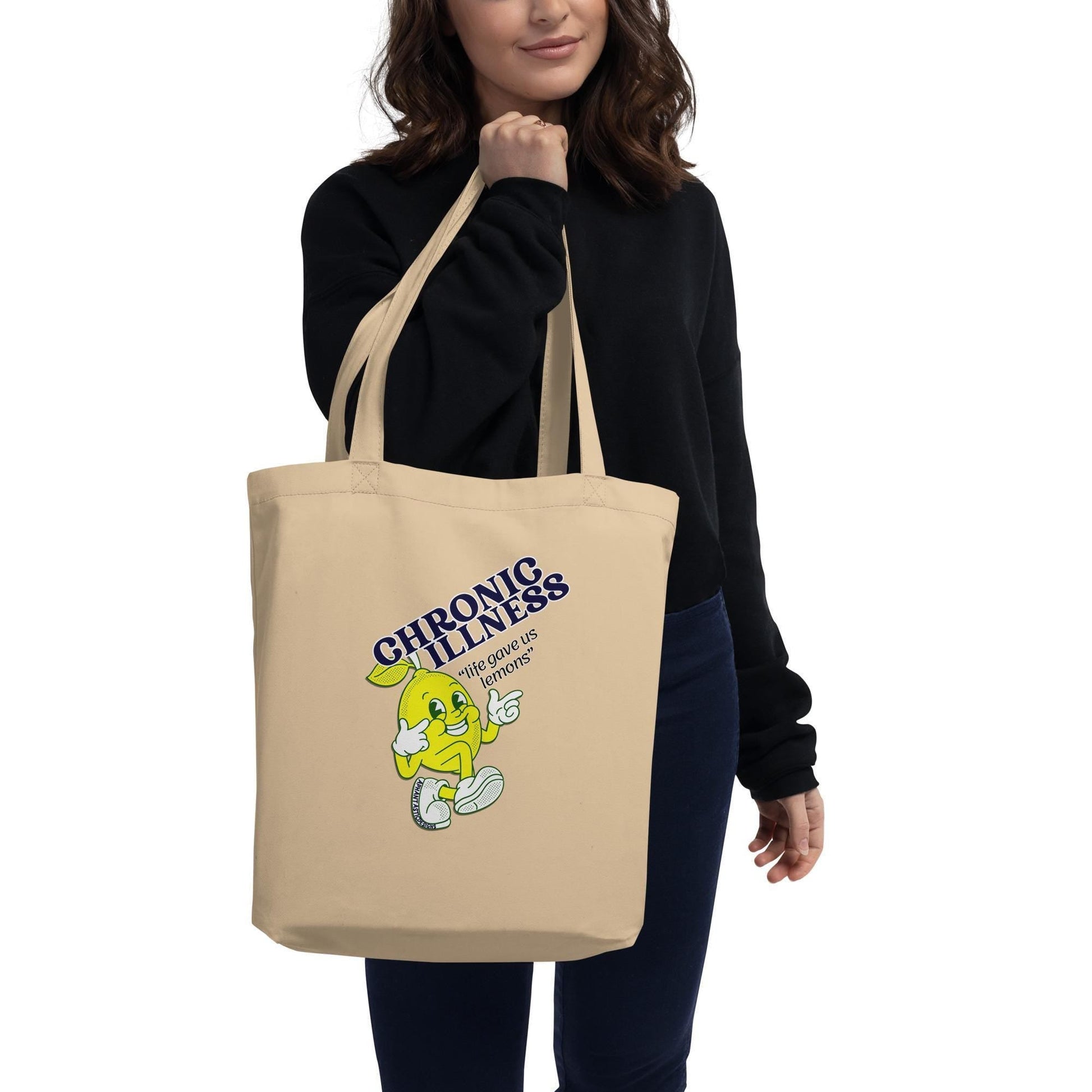 Lemon Chronic Illness Organic Cotton Tote Bag - Aphantastic Designs