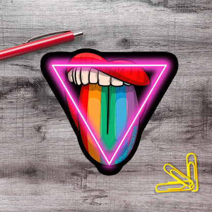 LGBTQ Bi Rainbow Tongue Vinyl Sticker - Aphantastic Designs