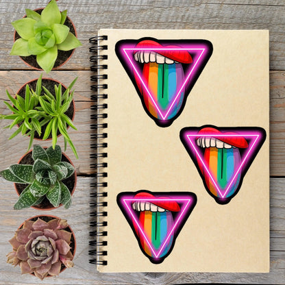 LGBTQ Bi Rainbow Tongue Vinyl Sticker - Aphantastic Designs