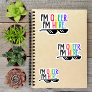 LGBTQ Pride I'm Queer I'm Here Get Over It Vinyl Sticker - Aphantastic Designs