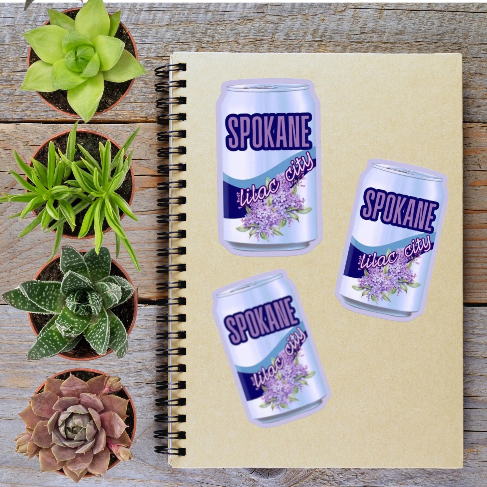 Lilac City Spokane Can Vinyl Sticker - Aphantastic Designs