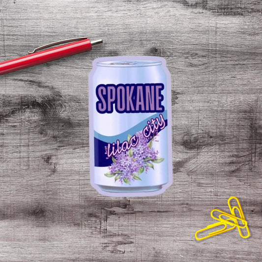 Lilac City Spokane Can Vinyl Sticker - Aphantastic Designs