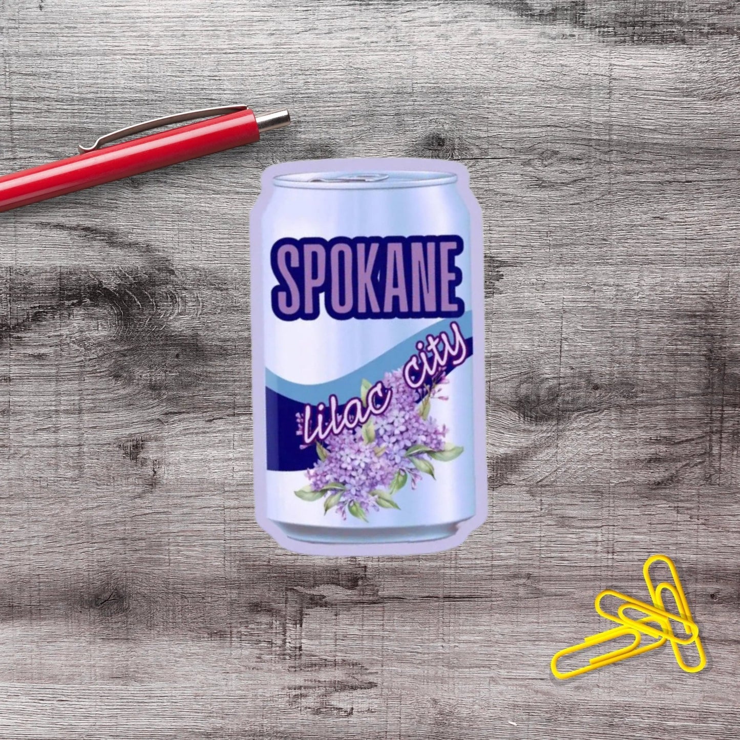 Lilac City Spokane Can Vinyl Sticker - Aphantastic Designs