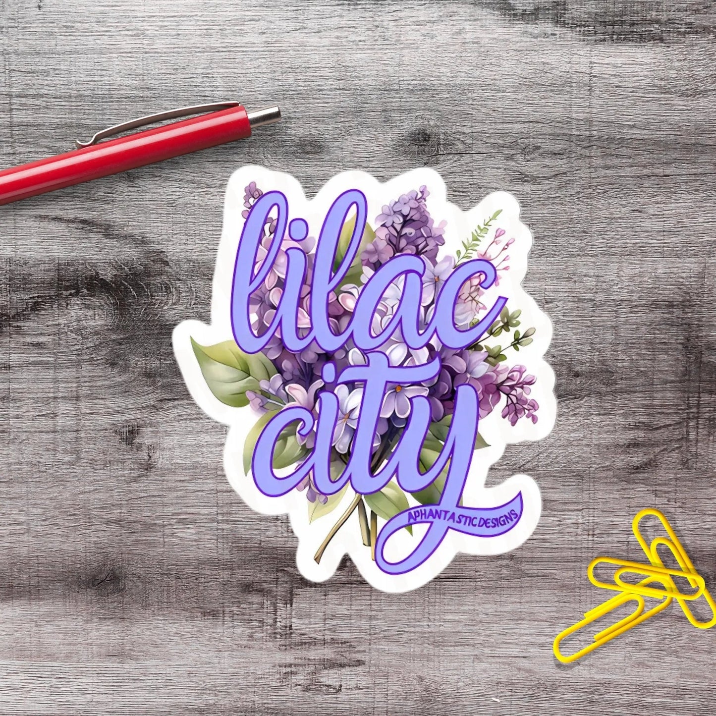 Lilac City Spokane Washington PNW Vinyl Sticker - Aphantastic Designs
