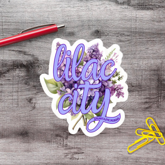 Lilac City Spokane Washington PNW Vinyl Sticker - Aphantastic Designs