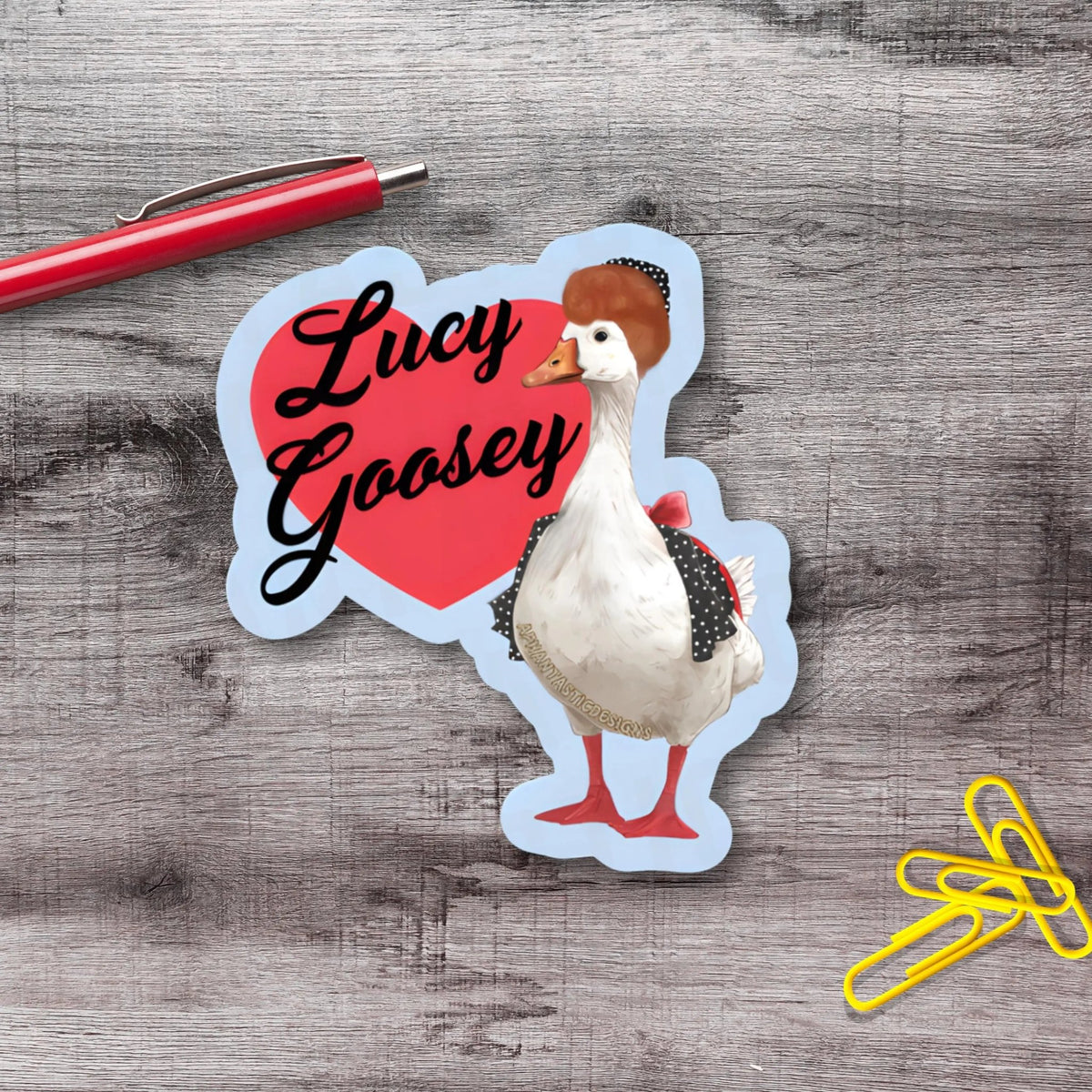 Lucy Goose Vinyl Sticker - Aphantastic Designs
