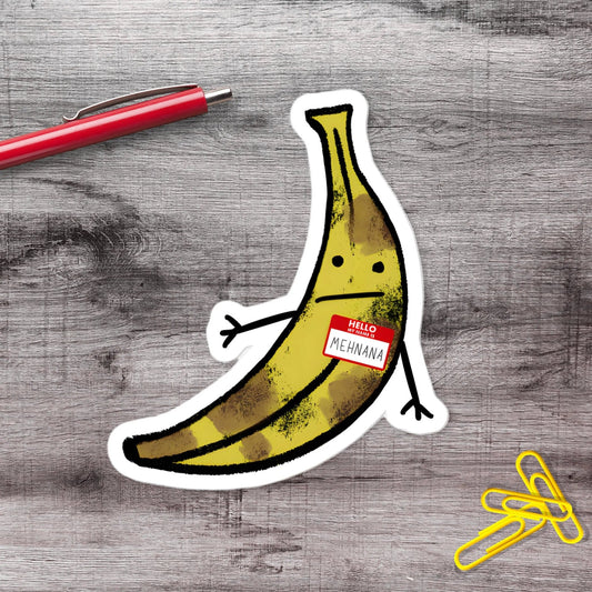 Meh Banana Vinyl Sticker - Aphantastic Designs