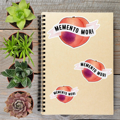 Memento Mori Stoic Peach Vinyl Sticker - Aphantastic Designs