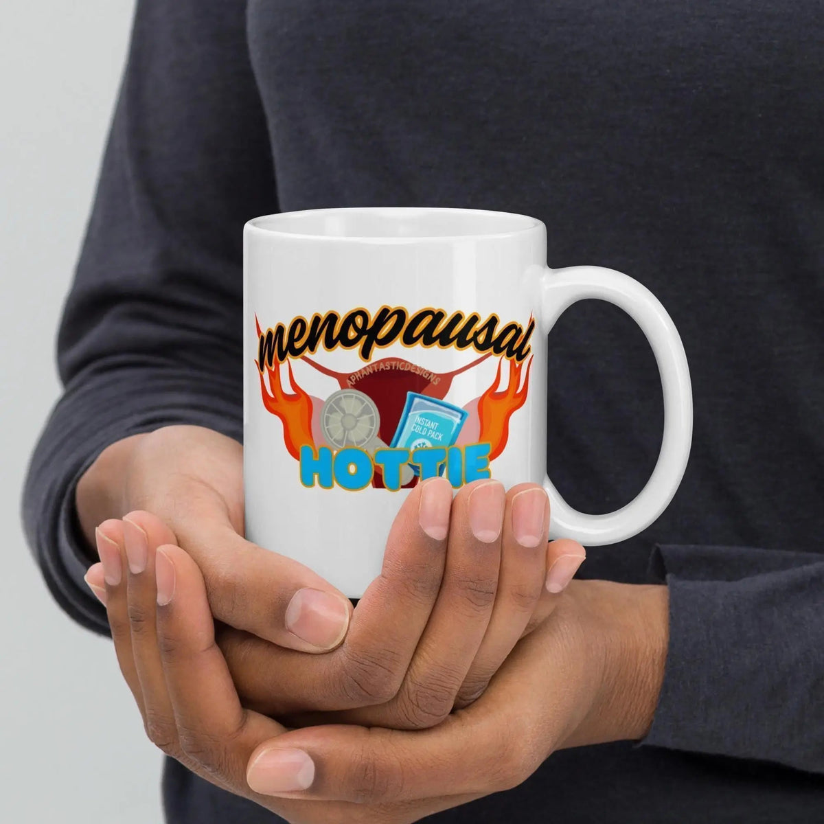 Menopausal Hottie Menopause Mug | Ceramic, Left Hand Friendly, & Dishwasher Safe - Aphantastic Designs