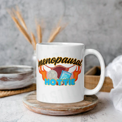 Menopausal Hottie Menopause Mug | Ceramic, Left Hand Friendly, & Dishwasher Safe - Aphantastic Designs