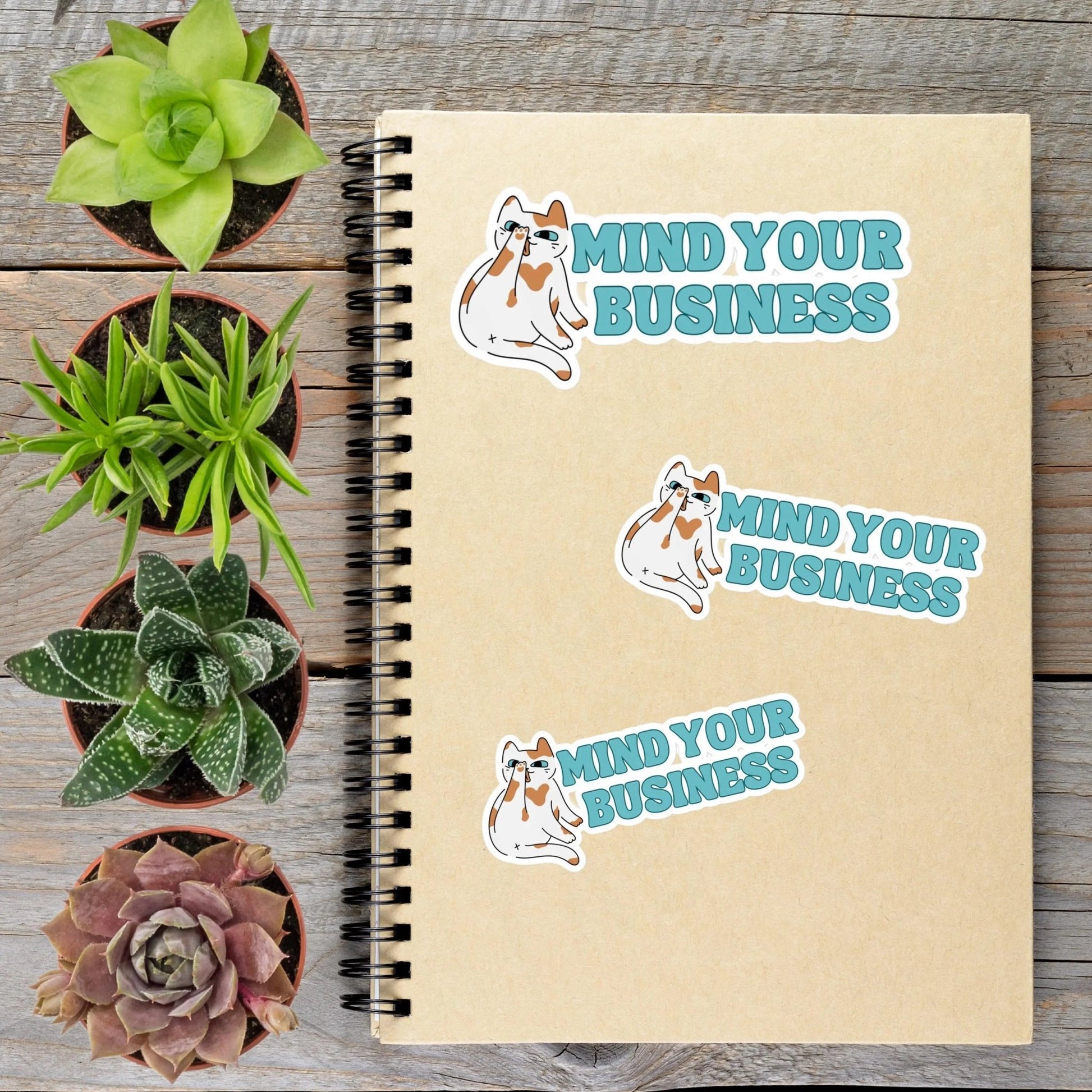 Mind Your Business Cat Vinyl Sticker - Aphantastic Designs