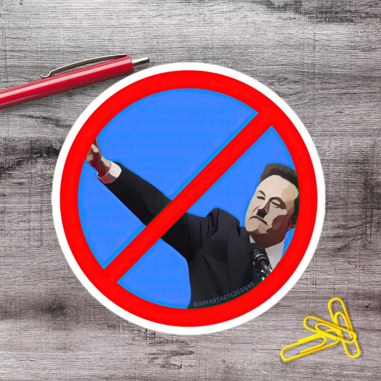 Musk Salute Eat The Rich Anti Trump Political Protest Urinal Vinyl Sticker | LIMITED RUN - Aphantastic Designs