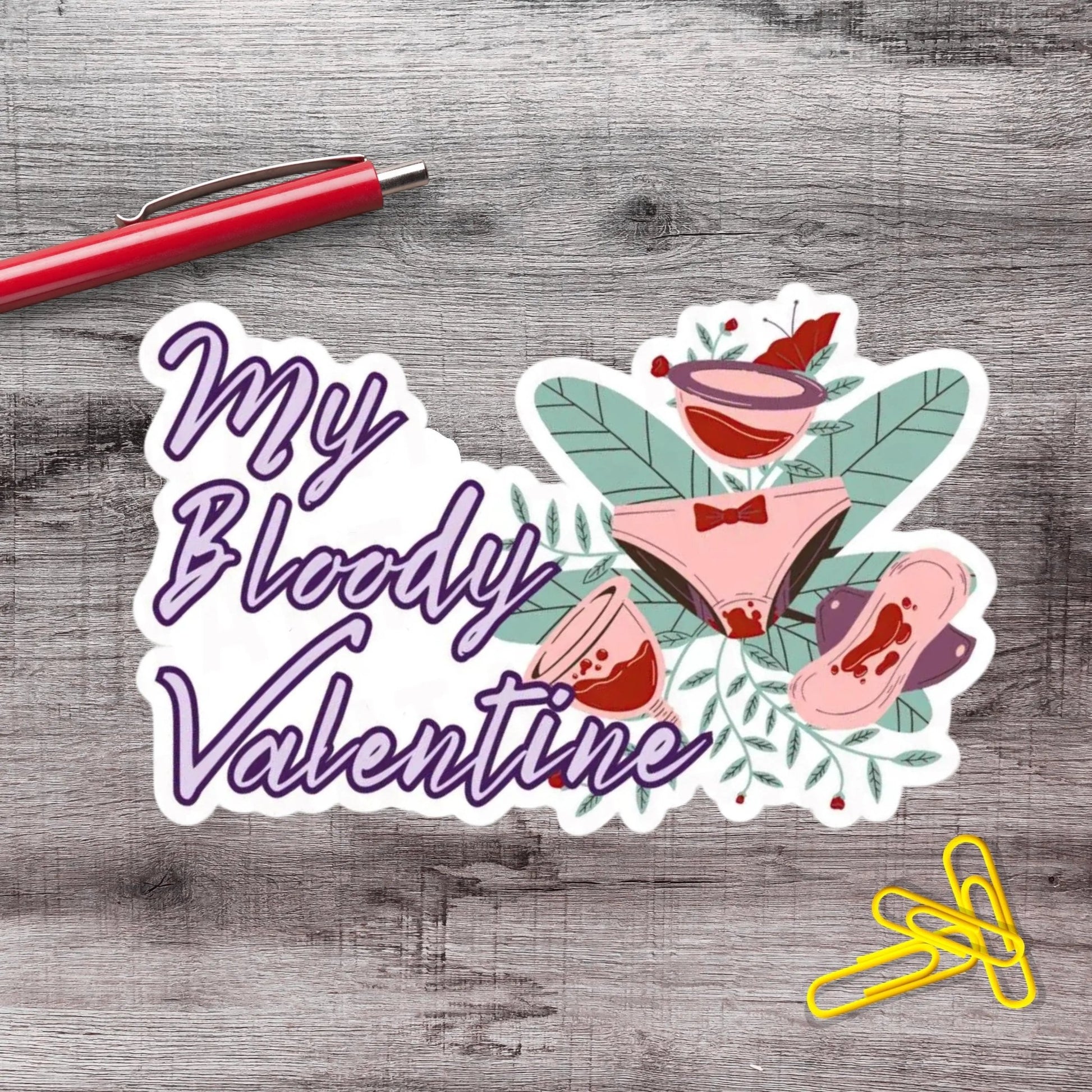 My Bloody Valentine Fibroid Hysterectomy Period Vinyl Sticker - Aphantastic Designs