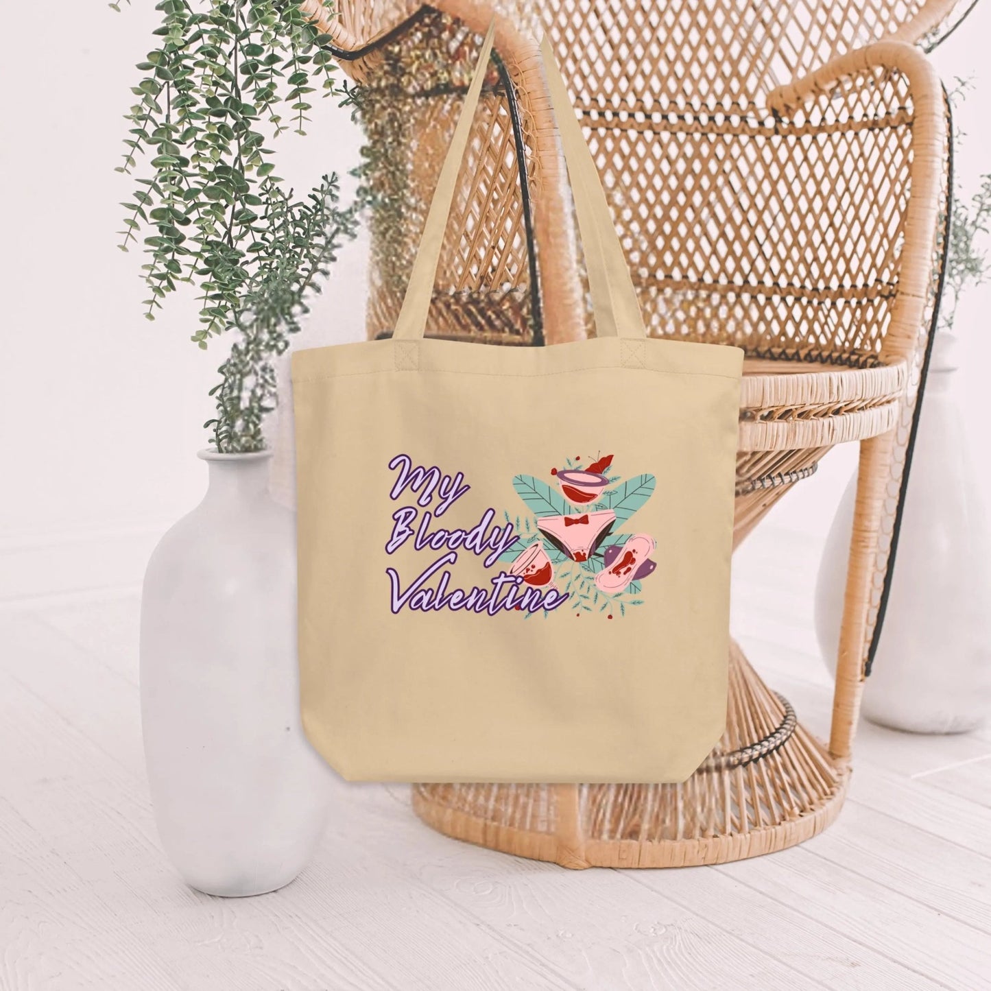 My Bloody Valentine Fibroid Hysterectomy Peroid Organic Cotton Tote Bag - Aphantastic Designs