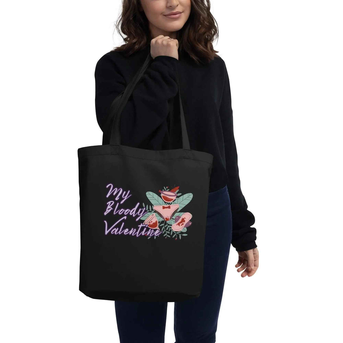 My Bloody Valentine Fibroid Hysterectomy Period Organic Cotton Tote Bag | Medium or Large