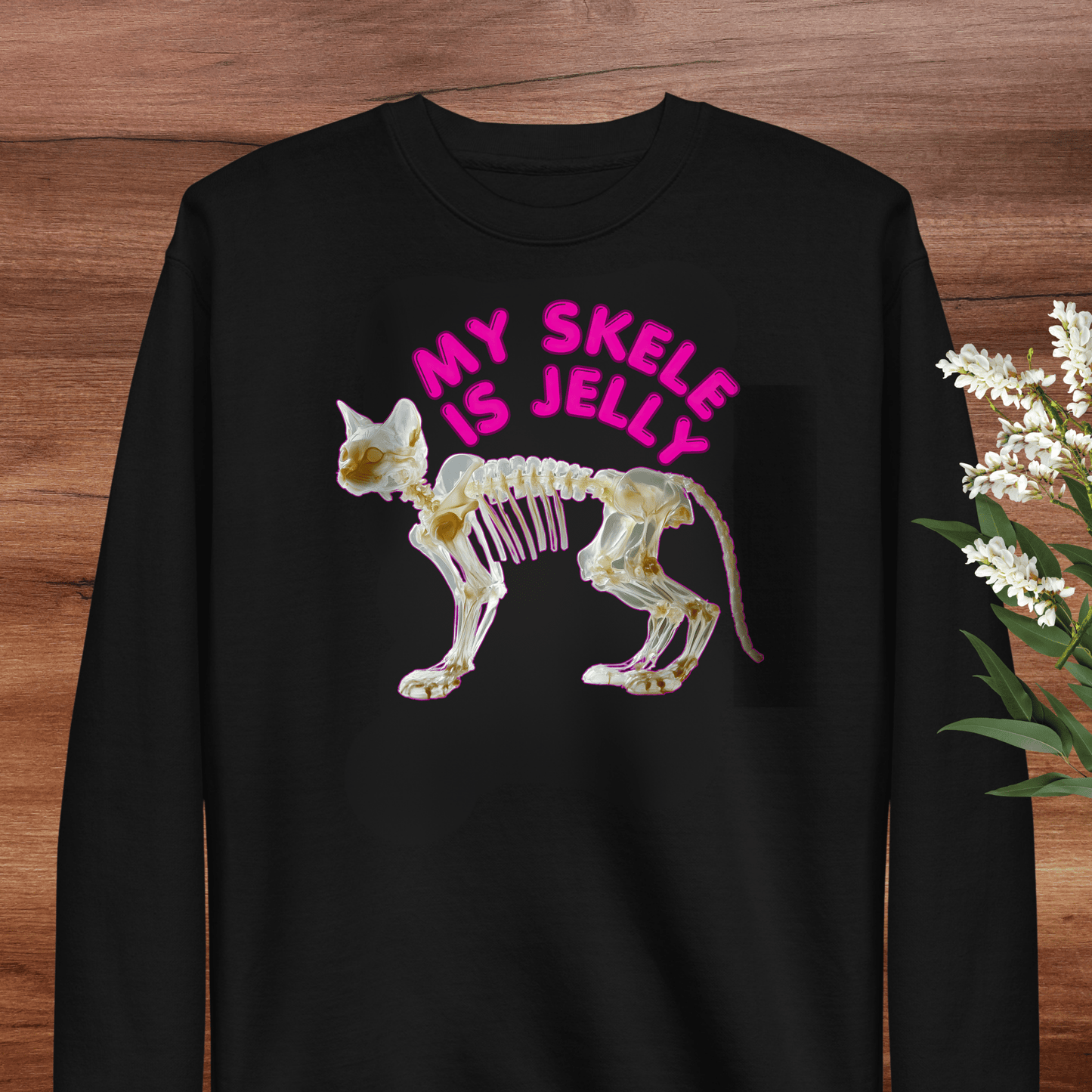 My Skele Is Jelly Cat Sweatshirt | Adult S–3XL - Aphantastic Designs