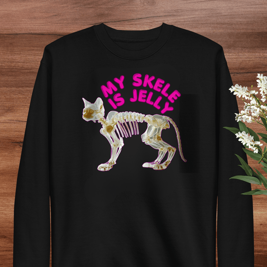 My Skele Is Jelly Cat Sweatshirt | Adult S–3XL - Aphantastic Designs