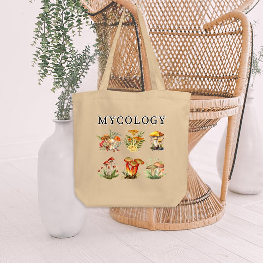 Mycology Mushroom Cottagecore Organic Cotton Tote Bag - Aphantastic Designs