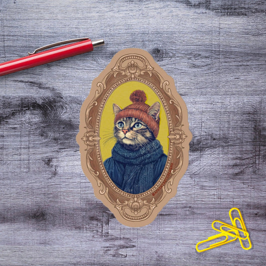 Nautical Cat Boat Captain Vinyl Sticker - Aphantastic Designs