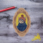 Nautical Cat Boat Captain Vinyl Sticker - Aphantastic Designs