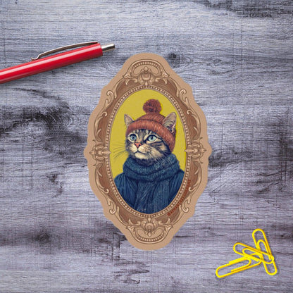 Nautical Cat Boat Captain Vinyl Sticker - Aphantastic Designs