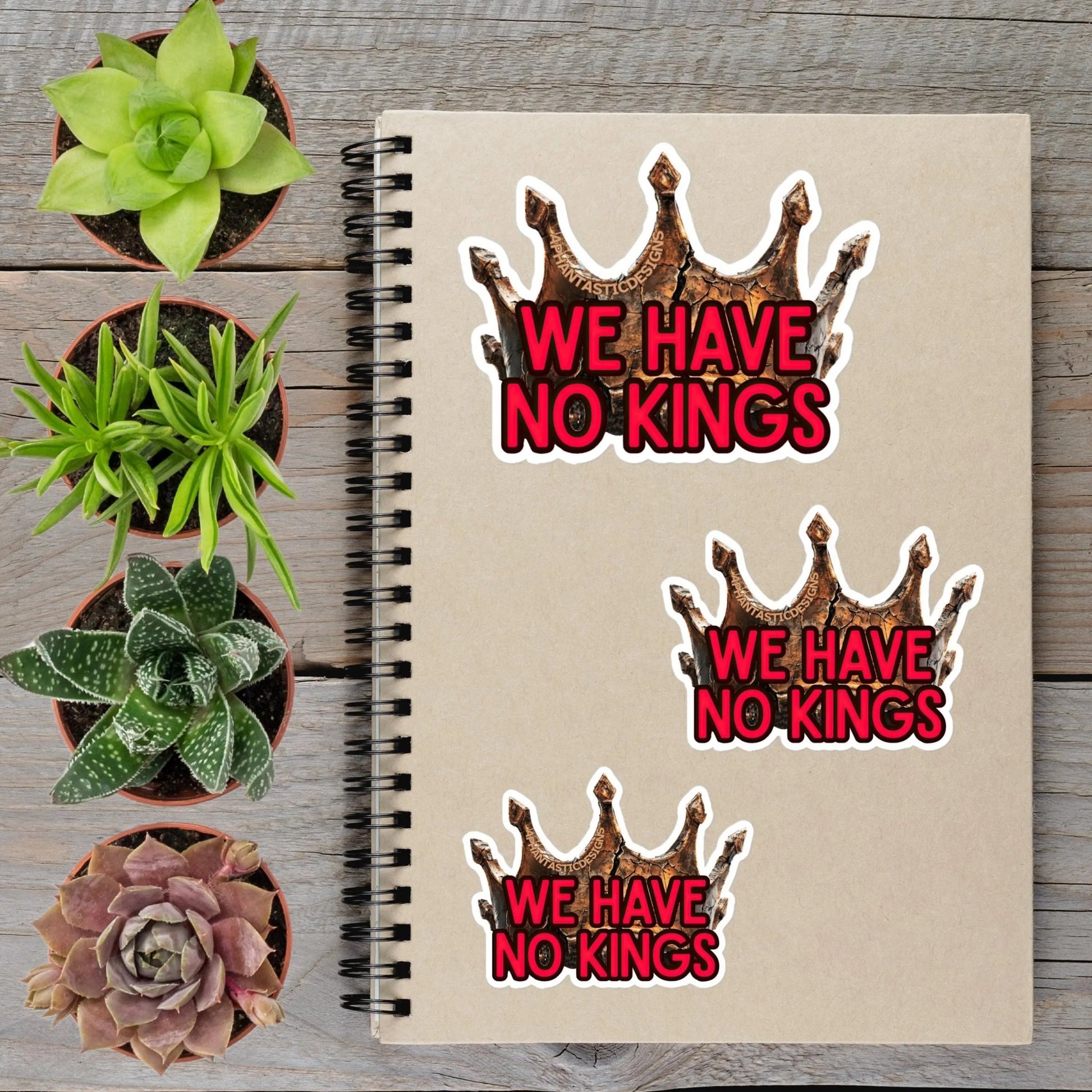 No Kings Broken Crown Anti Trump Political Protest Vinyl Sticker | LIMITED RUN - Aphantastic Designs