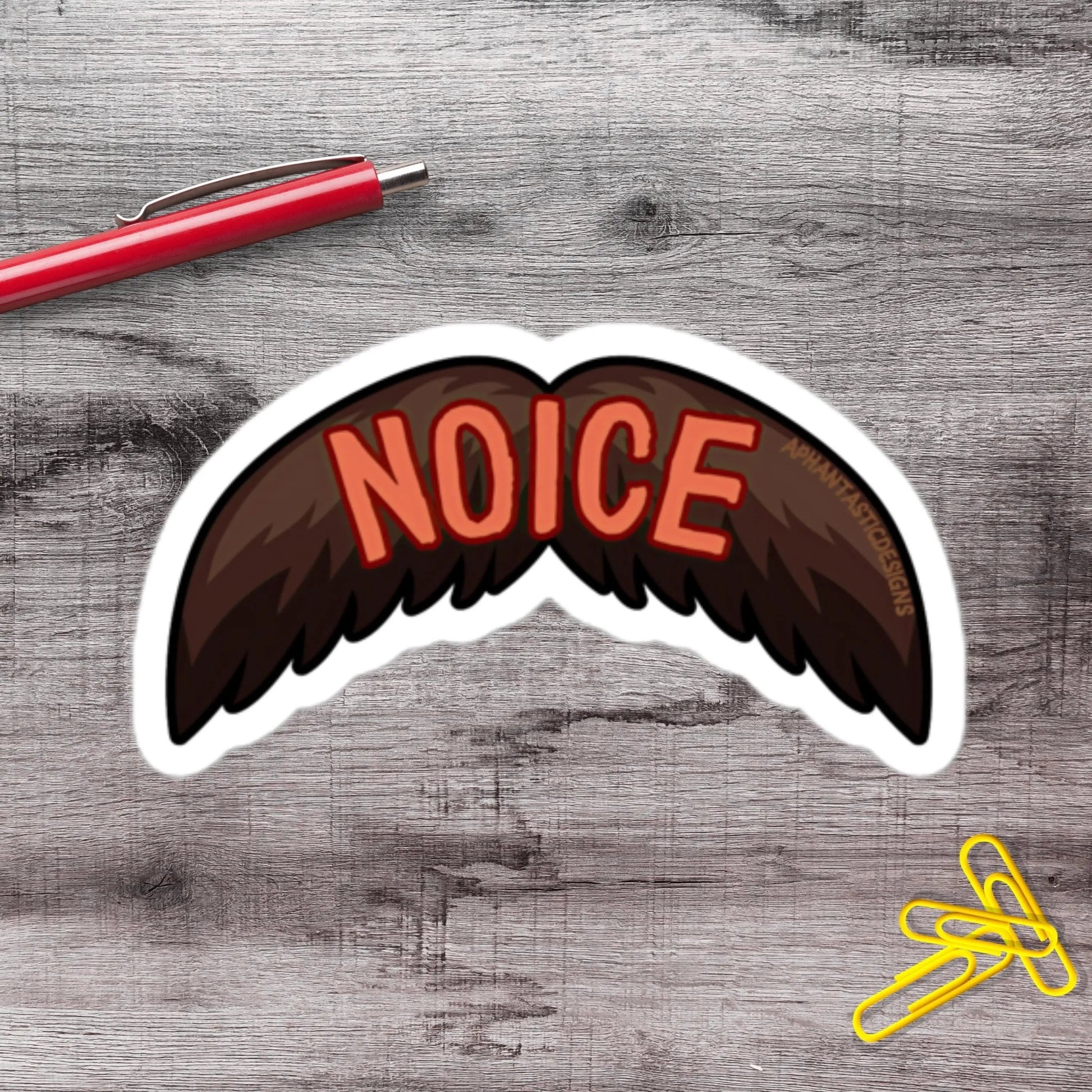 Noice Mustache Vinyl Sticker - Aphantastic Designs