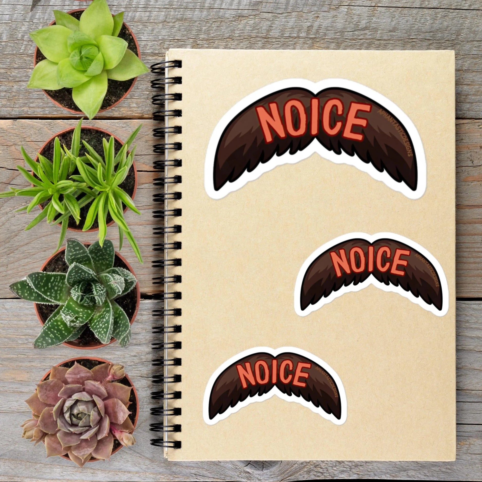 Noice Mustache Vinyl Sticker - Aphantastic Designs
