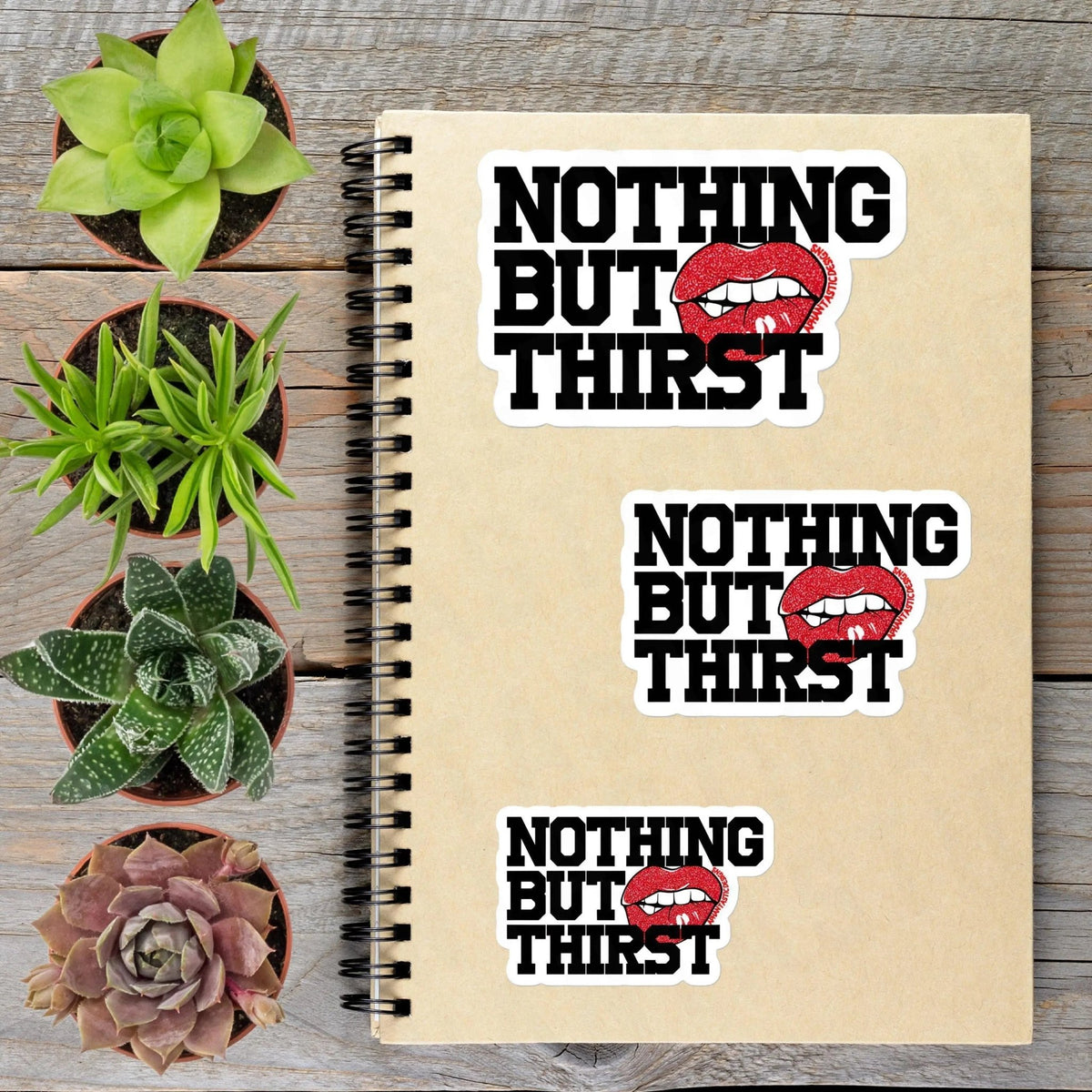 Nothing But Thirst Vampire Thirsty Witchy Goth Lips Vinyl Sticker - Aphantastic Designs
