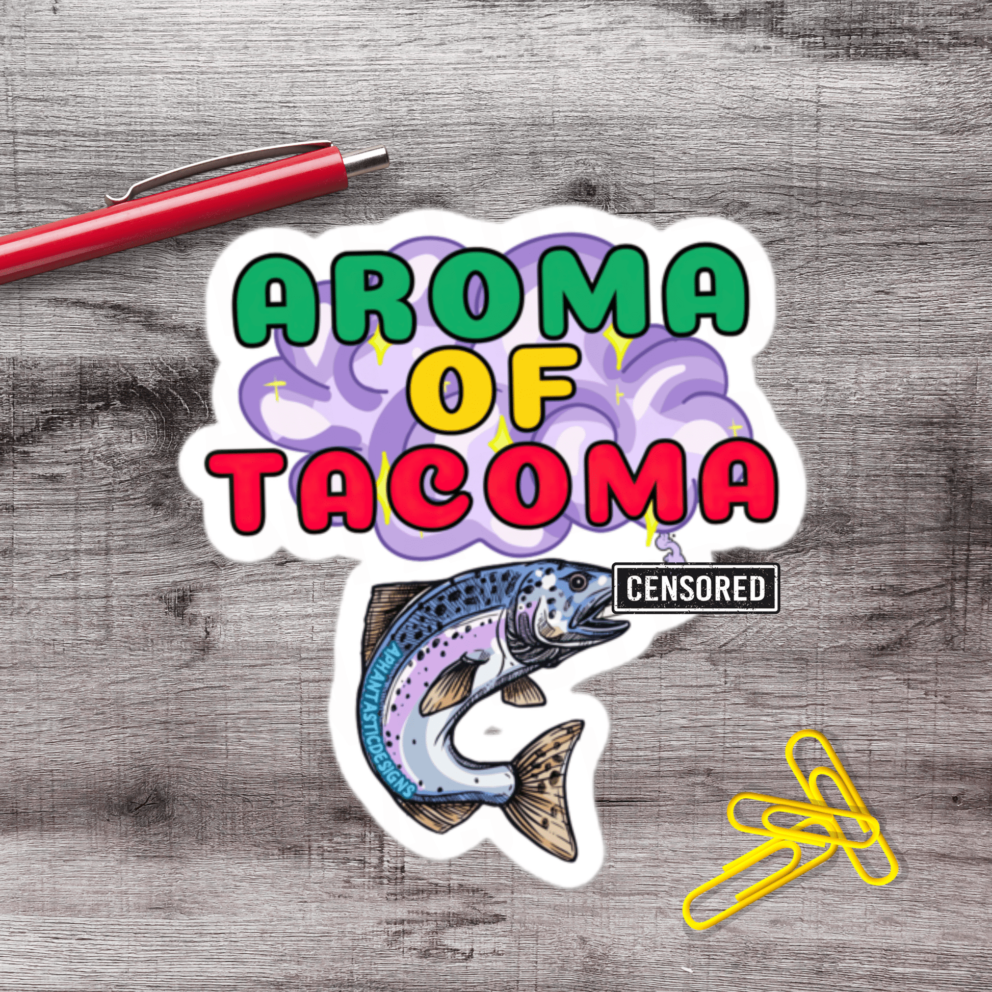 NSFW Aroma Of Tacoma Washington 420 Vinyl Sticker - Aphantastic Designs