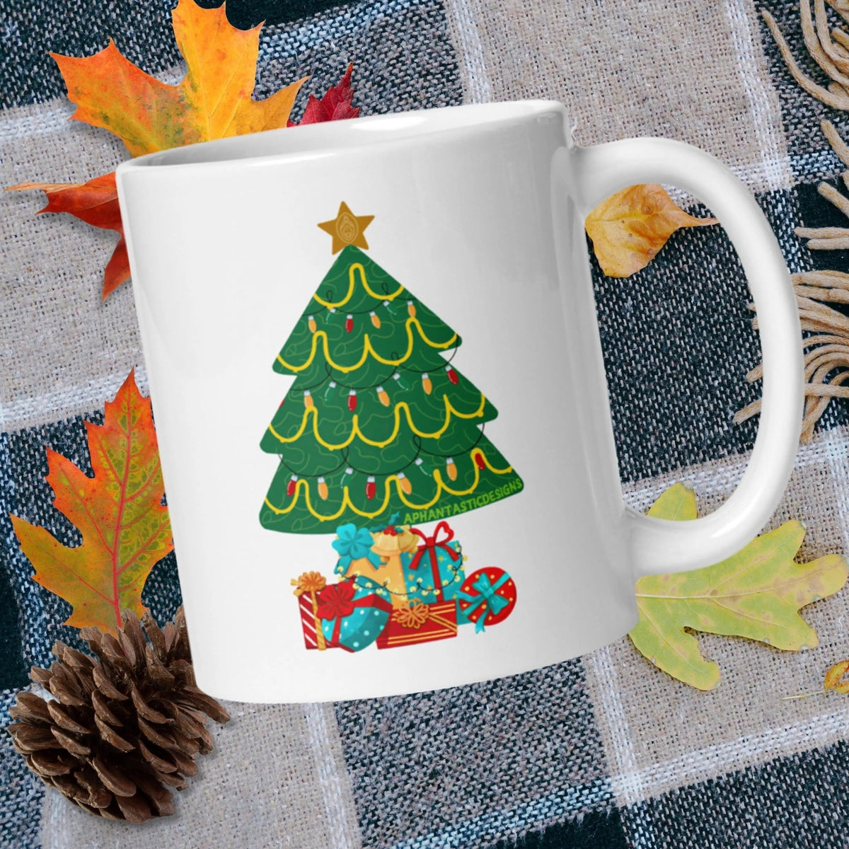 NSFW Dirty Santa Inappropriate Christmas Tree Mug | Ceramic, Left Hand Friendly, & Dishwasher Safe - Aphantastic Designs