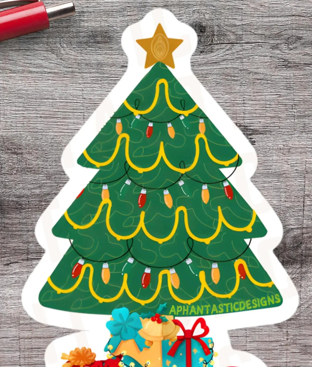 NSFW Naughty Inappropriate Christmas Tree Vinyl Sticker - Aphantastic Designs