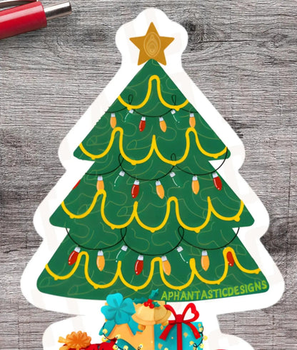 NSFW Naughty Inappropriate Christmas Tree Vinyl Sticker - Aphantastic Designs