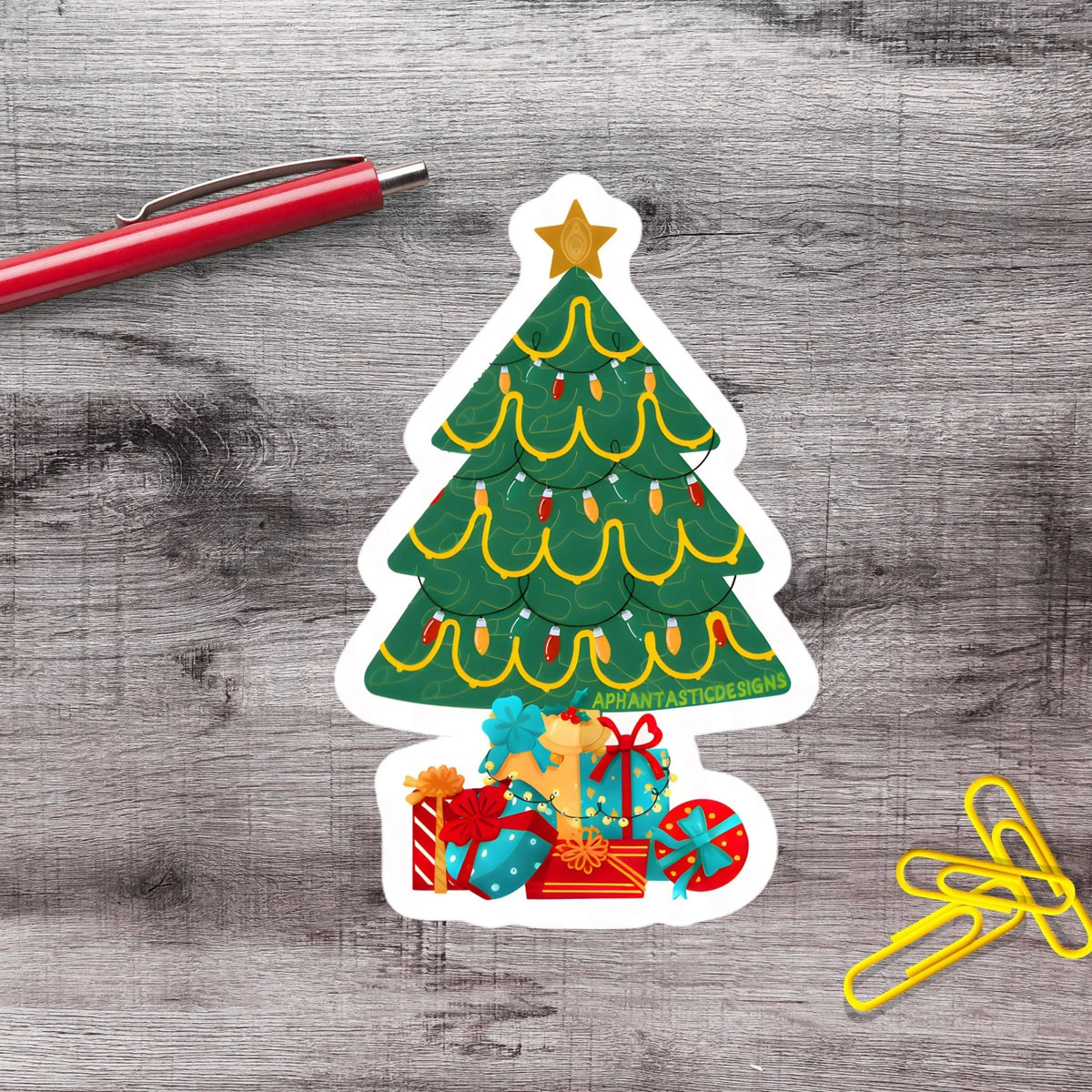 NSFW Naughty Inappropriate Christmas Tree Vinyl Sticker - Aphantastic Designs