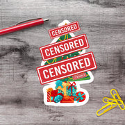 NSFW Naughty Inappropriate Christmas Tree Vinyl Sticker - Aphantastic Designs