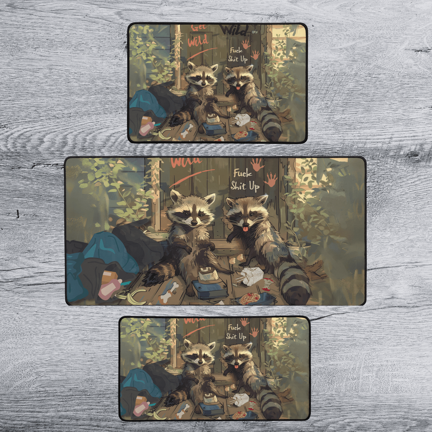 NSFW Raccoon Mousepad Deskmat | 4 SIZES - Aphantastic Designs