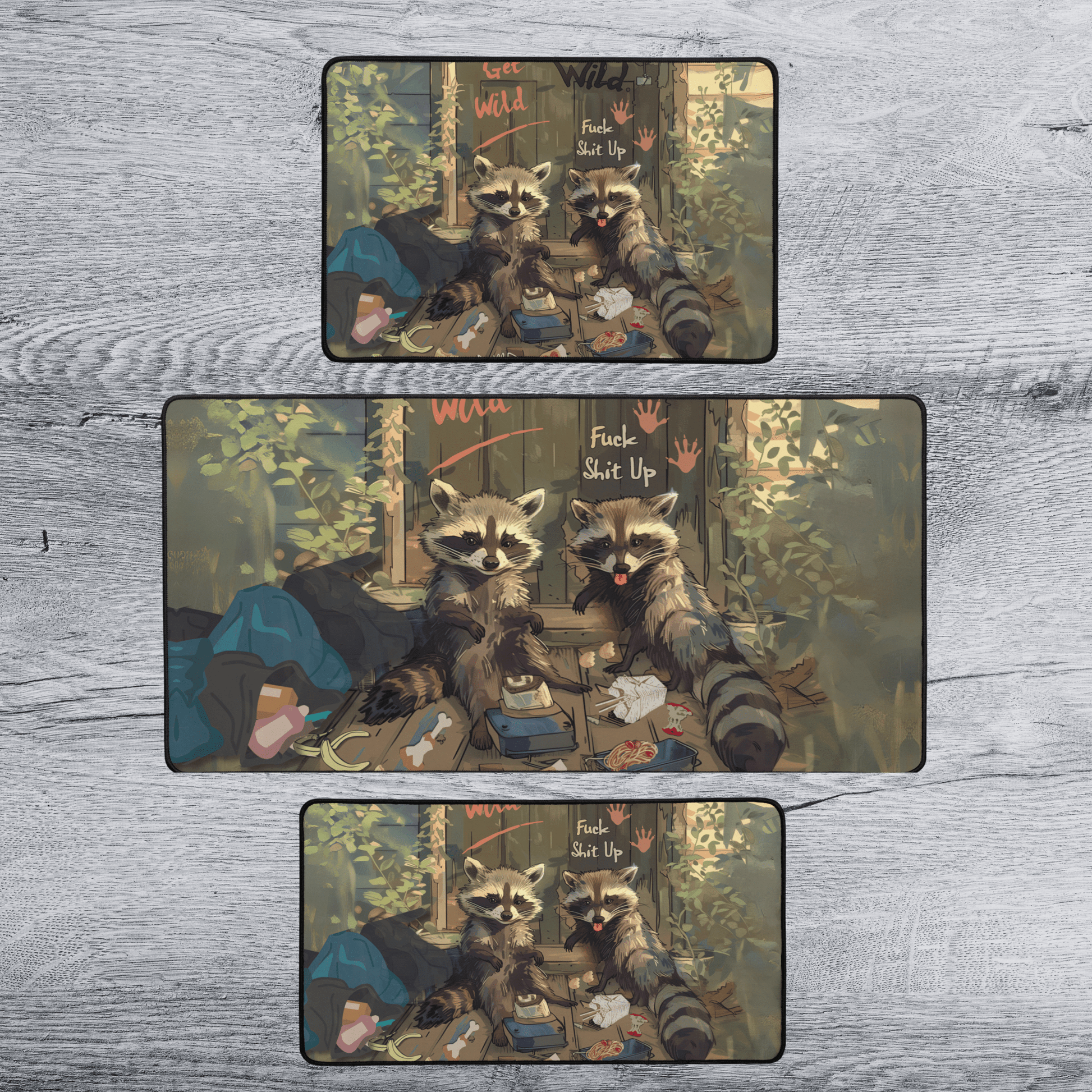 NSFW Raccoon Mousepad Deskmat | 4 SIZES - Aphantastic Designs